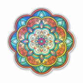 Autocollant coloré en mandala vinyle (Devant)