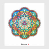 Autocollant coloré en mandala vinyle (Feuille)