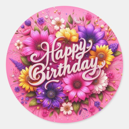 Autocollant coloré Floral (Devant)