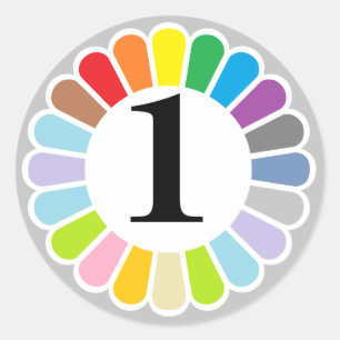 autocollant coloré numéro 1