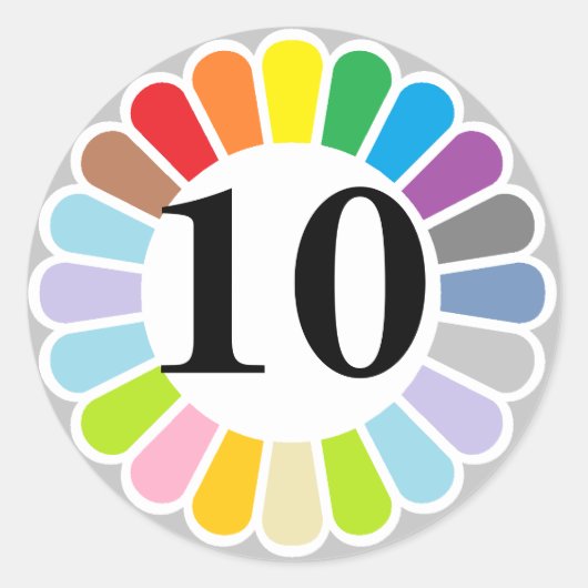 autocollant coloré numéro 10 (Devant)