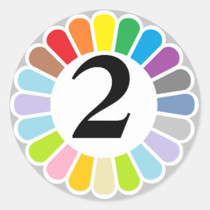 autocollant coloré numéro 2