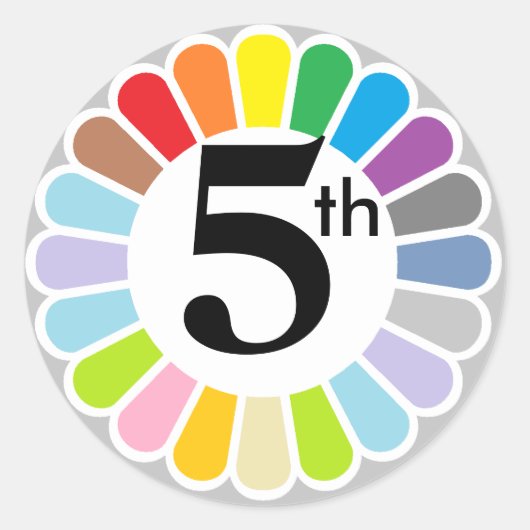 autocollant coloré numéro 5 (Devant)