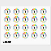 autocollant coloré numéro 7 (Feuille)