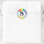 autocollant coloré numéro 8 (Sac)