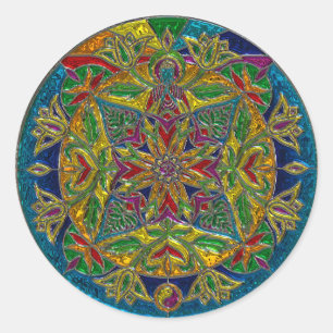 Autocollant coloré vitreux Artsy de mandala