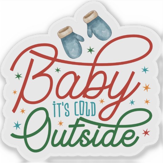 Autocollant coloré Winter Mittens (Devant)