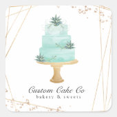 Autocollant commercial Custom Cake Co Bakery (Devant)