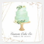Autocollant commercial Custom Cake Co Bakery (Devant)