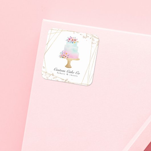 Autocollant commercial Custom Cake Co Bakery