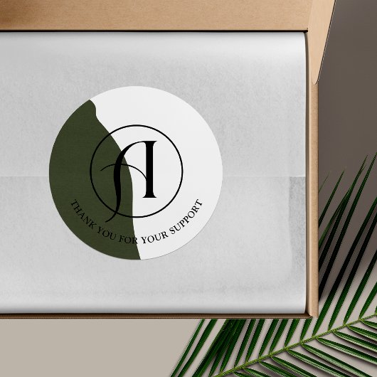 Autocollant commercial de logo rond minimaliste