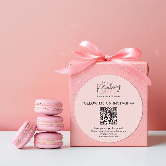 Autocollant commercial rose avec logo monogramme d