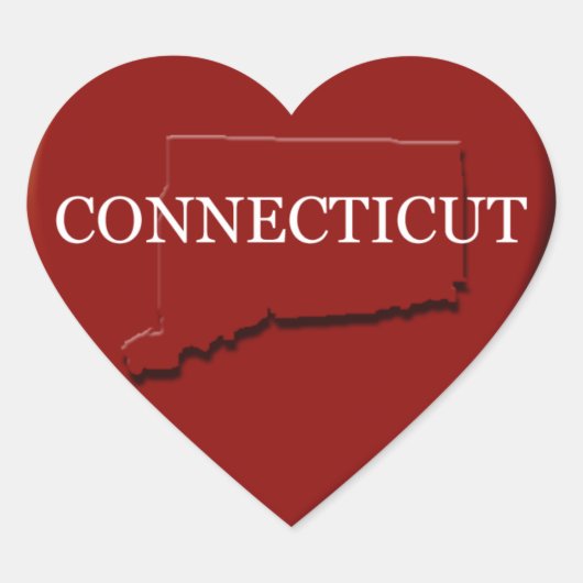 Autocollant Connecticut Heart Map (Devant)