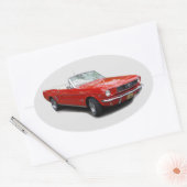 Autocollant convertible rouge 1966 (Enveloppe)