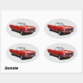 Autocollant convertible rouge 1966 (Feuille)