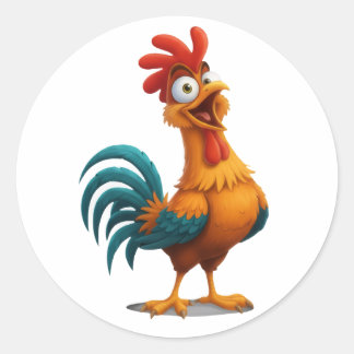 Autocollant Coq Joyeux et Enjoué