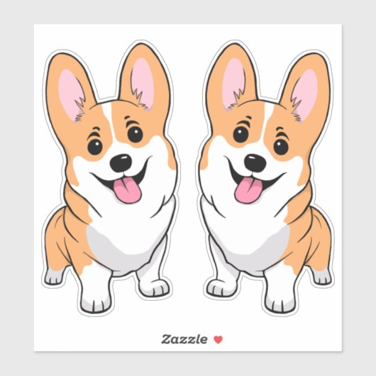 Autocollant Corgi (Feuille)