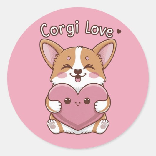 Autocollant Corgi Love (Devant)