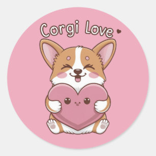 Autocollant Corgi Love