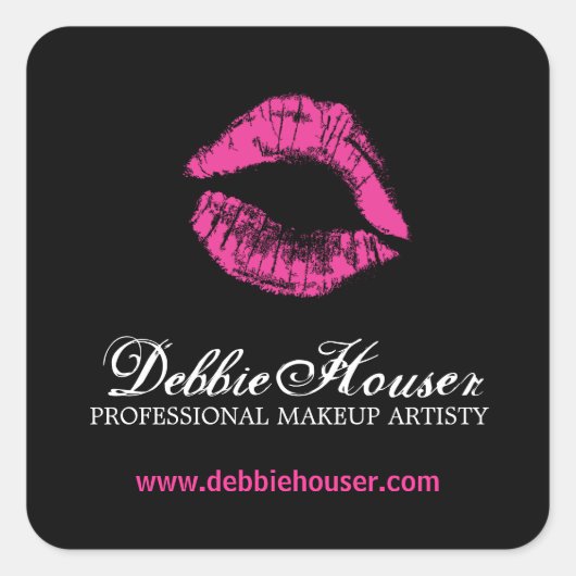 Autocollant Cosmétique en bâton rose chaud (Devant)