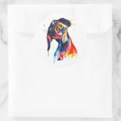 Autocollant couleur aquarelle Dachshund (Sac)
