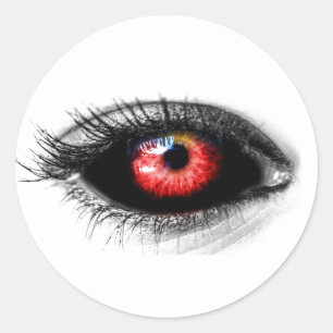 Autocollant couleur Déplaisant rouge Zombie/Vampir