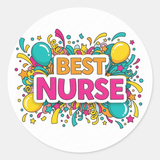 Autocollant couleur meilleure infirmière (Devant)
