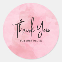 Autocollant couleur Merci rose