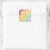 Autocollant couleur quatre coeurs (Sac)