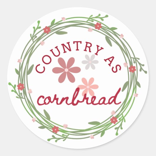 Autocollant Country comme Cornbread (Devant)