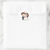 Autocollant couple Mariage adorable (Sac)