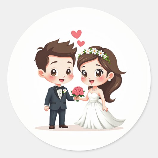 Autocollant couple Mariage adorable (Devant)