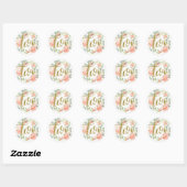 Autocollant Couronne Florale Rose Or pour 2ème Ann (Feuille)