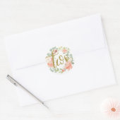 Autocollant Couronne Florale Rose Or pour 2ème Ann (Enveloppe)