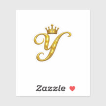 Autocollant Couronne Royale Lettre Y Monogramme Or