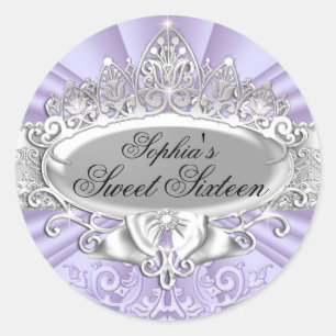 Autocollant Couronne Violette & Damassé pour Seize