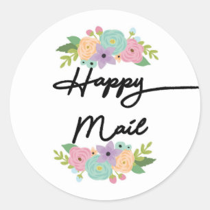 Autocollant Courrier Heureux - motif floral !!