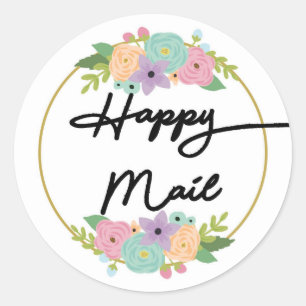 Autocollant Courrier Heureux - motif floral !!