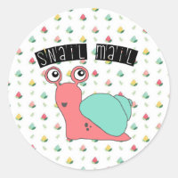 Autocollant Courrier Tortue - motif floral