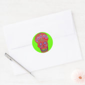 Autocollant crâne de fleurs en rouge (Enveloppe)