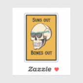 Autocollant crâne Suns Out Bones Out (Feuille)