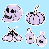 Autocollant crâne violet mignon