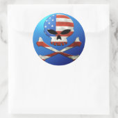 Autocollant crânien USA (Sac)