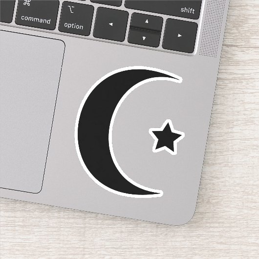 Autocollant Crescent Moon Et Star Vinyl Cut (Détail)
