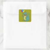 Autocollant crocodile / alligator avec ballons (Sac)