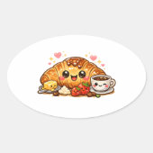 Autocollant Croissant Kawaii (Devant)