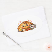Autocollant Croissant Kawaii (Enveloppe)