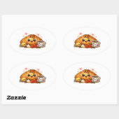 Autocollant Croissant Kawaii (Feuille)