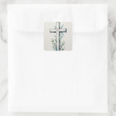 Autocollant Croix Chrétienne avec Branches à l'Aqu (Sac)