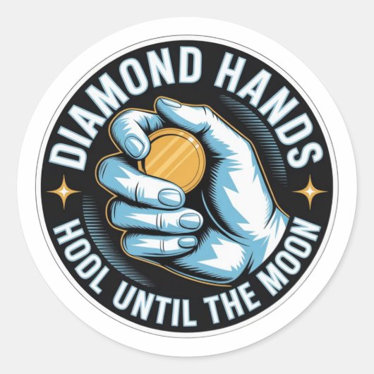 Autocollant Crypto Mains de Diamant - HODL Jusqu'à (Devant)